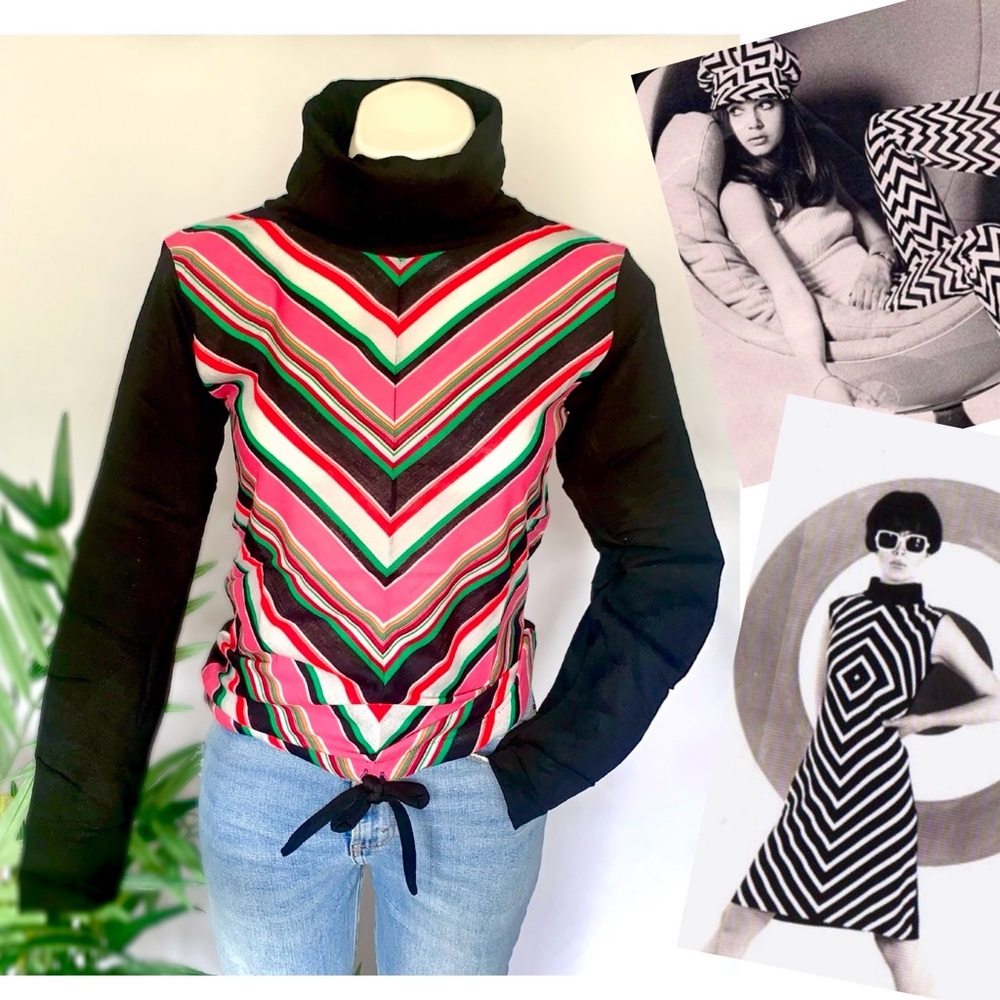 v i n t a g e :: Mod Retro Chevron Zigzag Top Deadstock - Picture 1 of 12